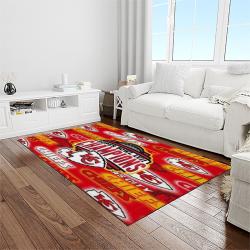 nfl kansas city chiefs football team logo sport carpet rectangle area rug for living room light room kcc90