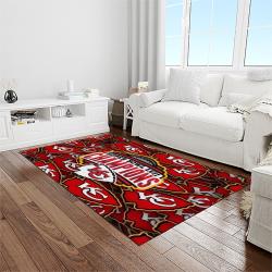 nfl kansas city chiefs football team logo sport carpet rectangle area rug for living room light room kcc91