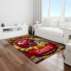 nfl kansas city chiefs football team logo sport carpet rectangle area rug for living room light room kcc93