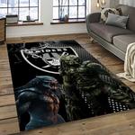 nfl las vegas raiders football team logo sport carpet rectangle area rug for living room dark room lvrd07