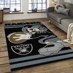 nfl las vegas raiders football team logo sport carpet rectangle area rug for living room dark room lvrd10