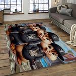 nfl las vegas raiders football team logo sport carpet rectangle area rug for living room dark room lvrd11