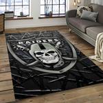 nfl las vegas raiders football team logo sport carpet rectangle area rug for living room dark room lvrd12