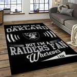 nfl las vegas raiders football team logo sport carpet rectangle area rug for living room dark room lvrd15