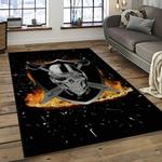 nfl las vegas raiders football team logo sport carpet rectangle area rug for living room dark room lvrd26