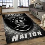 nfl las vegas raiders football team logo sport carpet rectangle area rug for living room dark room lvrd34
