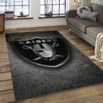 nfl las vegas raiders football team logo sport carpet rectangle area rug for living room dark room lvrd35