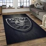 nfl las vegas raiders football team logo sport carpet rectangle area rug for living room dark room lvrd36