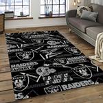 nfl las vegas raiders football team logo sport carpet rectangle area rug for living room dark room lvrd40
