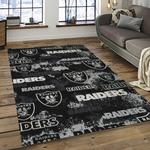 nfl las vegas raiders football team logo sport carpet rectangle area rug for living room dark room lvrd41