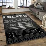 nfl las vegas raiders football team logo sport carpet rectangle area rug for living room dark room lvrd44