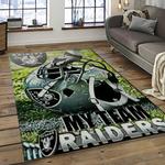nfl las vegas raiders football team logo sport carpet rectangle area rug for living room dark room lvrd53