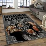 nfl las vegas raiders football team logo sport carpet rectangle area rug for living room dark room lvrd57