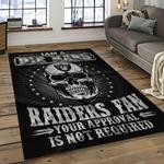 nfl las vegas raiders football team logo sport carpet rectangle area rug for living room dark room lvrd59