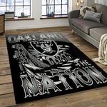 nfl las vegas raiders football team logo sport carpet rectangle area rug for living room dark room lvrd66