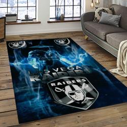 NFL Las Vegas Raiders Rectangle Rug Personalized Non-Slip Carpet Gift For Football Fans LVRD71