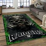 nfl las vegas raiders football team logo sport carpet rectangle area rug for living room dark room lvrd72