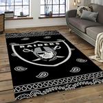 nfl las vegas raiders football team logo sport carpet rectangle area rug for living room dark room lvrd74