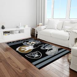 nfl las vegas raiders football team logo sport carpet rectangle area rug for living room light room lvrd10