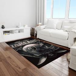 nfl las vegas raiders football team logo sport carpet rectangle area rug for living room light room lvrd16