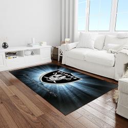 nfl las vegas raiders football team logo sport carpet rectangle area rug for living room light room lvrd17