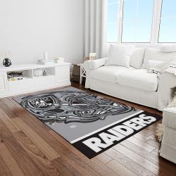 nfl las vegas raiders football team logo sport carpet rectangle area rug for living room light room lvrd20