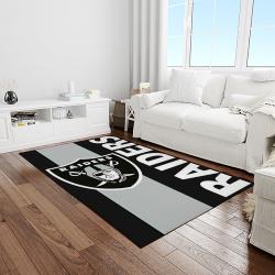 nfl las vegas raiders football team logo sport carpet rectangle area rug for living room light room lvrd22