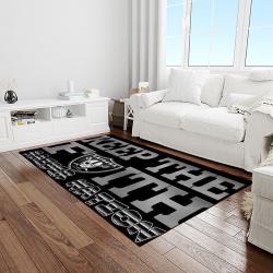 nfl las vegas raiders football team logo sport carpet rectangle area rug for living room light room lvrd28