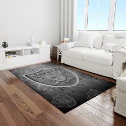 nfl las vegas raiders football team logo sport carpet rectangle area rug for living room light room lvrd29