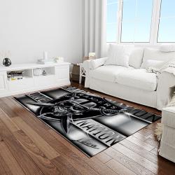 nfl las vegas raiders football team logo sport carpet rectangle area rug for living room light room lvrd31