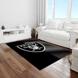 nfl las vegas raiders football team logo sport carpet rectangle area rug for living room light room lvrd38
