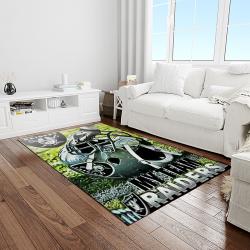 nfl las vegas raiders football team logo sport carpet rectangle area rug for living room light room lvrd53