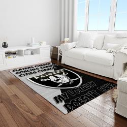 nfl las vegas raiders football team logo sport carpet rectangle area rug for living room light room lvrd54