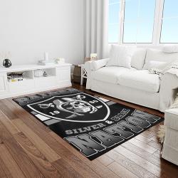 nfl las vegas raiders football team logo sport carpet rectangle area rug for living room light room lvrd58