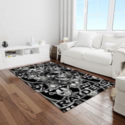 nfl las vegas raiders football team logo sport carpet rectangle area rug for living room light room lvrd63