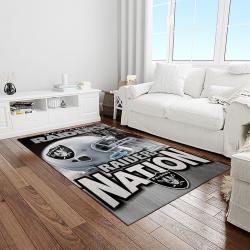 nfl las vegas raiders football team logo sport carpet rectangle area rug for living room light room lvrd67