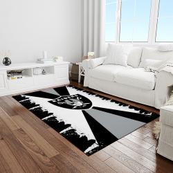 nfl las vegas raiders football team logo sport carpet rectangle area rug for living room light room lvrd69