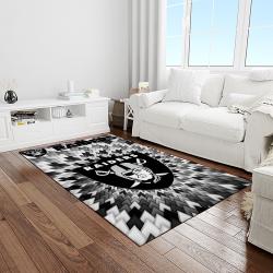 nfl las vegas raiders football team logo sport carpet rectangle area rug for living room light room lvrd70