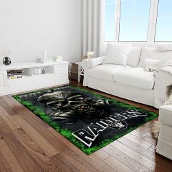 nfl las vegas raiders football team logo sport carpet rectangle area rug for living room light room lvrd72