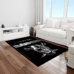 nfl las vegas raiders football team logo sport carpet rectangle area rug for living room light room lvrd73