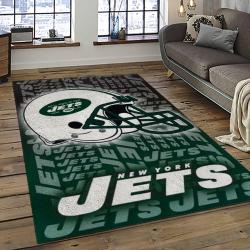 NFL New York Jets Rectangle Rug Personalized Non-Slip Carpet Gift For Football Fans NYJ14