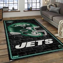 NFL New York Jets Rectangle Rug Personalized Non-Slip Carpet Gift For Football Fans NYJ18