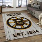 nhl boston bruins hockey team logo sport carpet rectangle area rug for living room dark room bb01