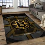 nhl boston bruins hockey team logo sport carpet rectangle area rug for living room dark room bb37