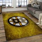 nhl boston bruins hockey team logo sport carpet rectangle area rug for living room dark room bb43