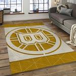 nhl boston bruins hockey team logo sport carpet rectangle area rug for living room dark room bb45