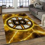 nhl boston bruins hockey team logo sport carpet rectangle area rug for living room dark room bb51