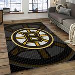nhl boston bruins hockey team logo sport carpet rectangle area rug for living room dark room bb57