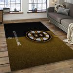 nhl boston bruins hockey team logo sport carpet rectangle area rug for living room dark room bb63