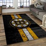 nhl boston bruins hockey team logo sport carpet rectangle area rug for living room dark room bb65